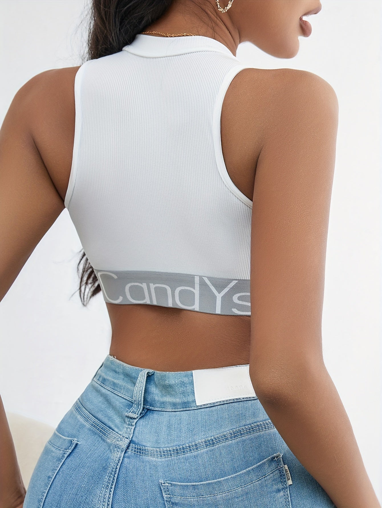 Cut Out Zipper Sports Bra for Women