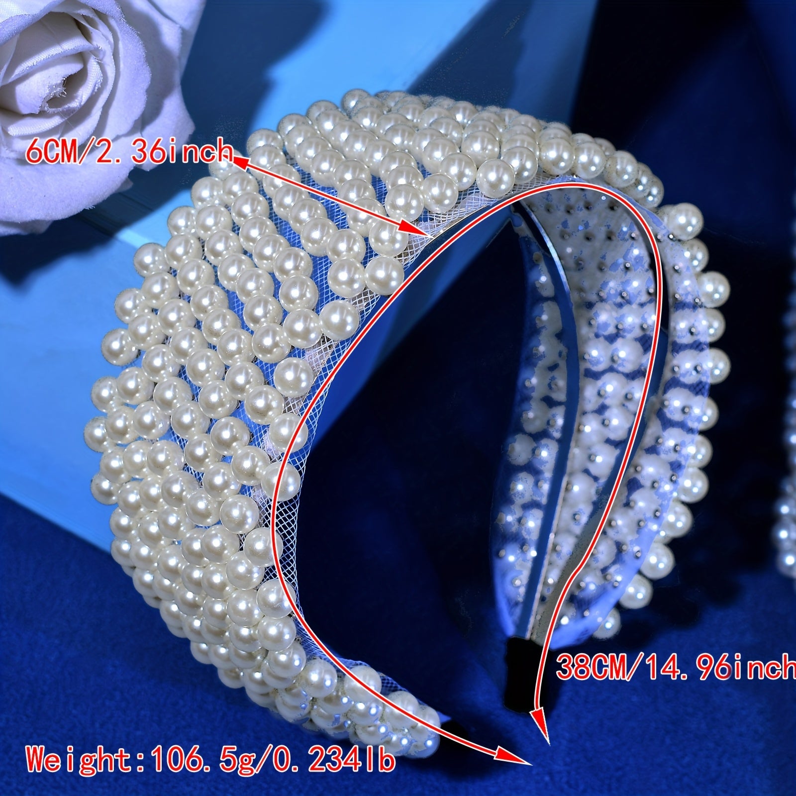 Minimalist Polyresin Beaded Headband Solid Faux Pearl for Daily Wear & Weddings