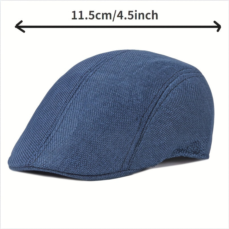 Linen Adjustable Ear Protection Beret Cap for Dad