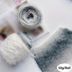 Gradient Mohair Yarn Colorful Beanie Soft Knitting Crochet Yarn