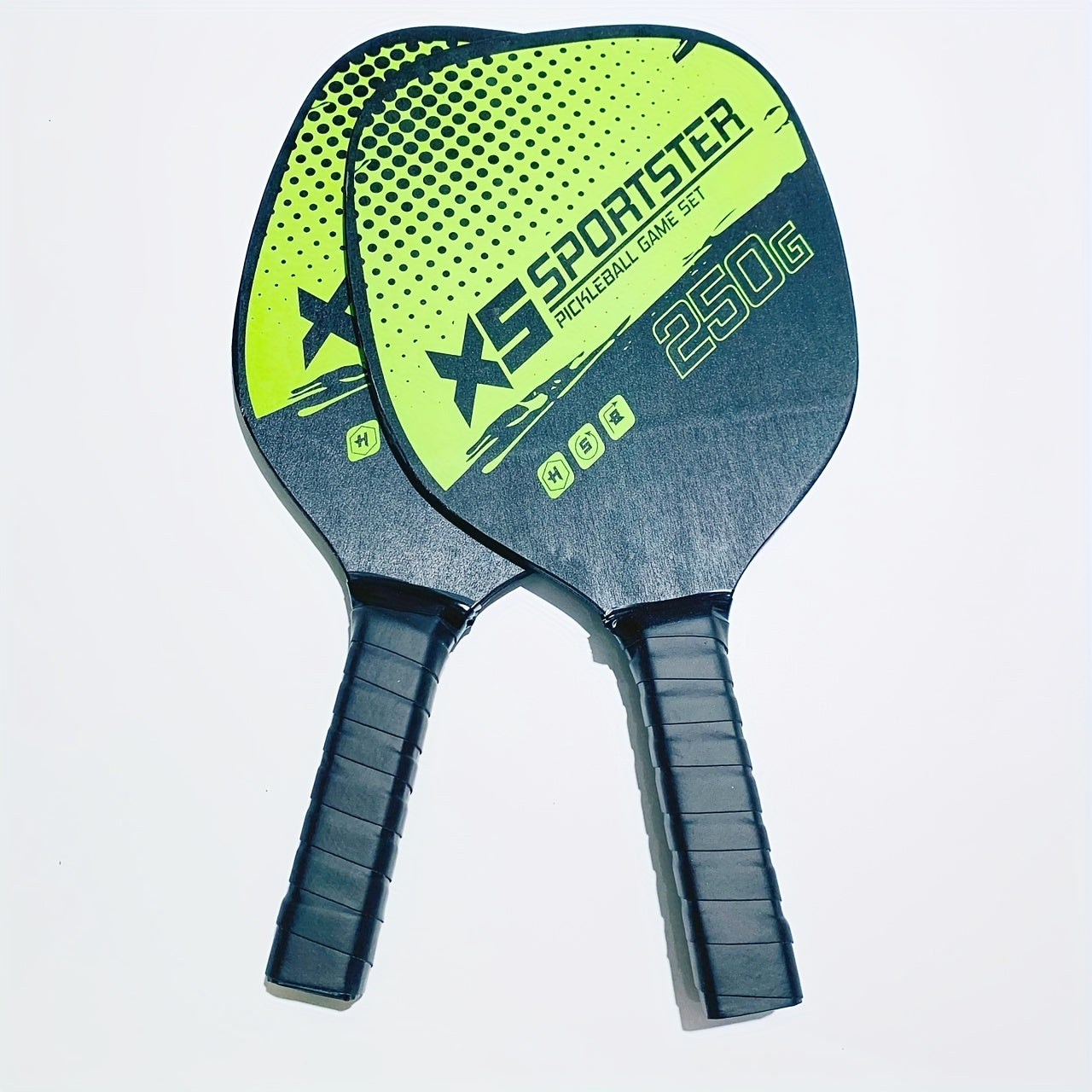 Wooden Pickleball Paddle Set 2 Rackets 4 Balls 1 Carrying Bag