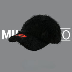 Retro Embroidered Plush Peaked Cap Unisex