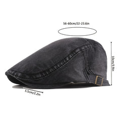 Men's Denim Newsboy Cap Casual Cabbie Beret