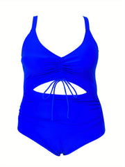 Swimsuit Lace Ruched Cut Out One Piece Bathing Suit