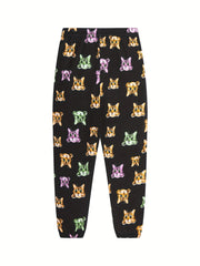 2pcs Toddler Girls Cat Graphic Pajama Set Long Sleeve Top & Pants