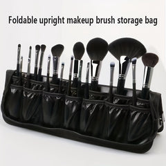 Makeup Brush Bag Waterproof PU Leather Travel Makeup Brush Case