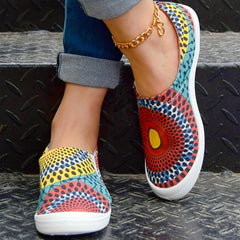 Floral Pattern Flat Shoes Women's Lightweight Casual Shoes
