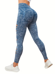 High Waist Ripped Fitness Pants Yoga Hip Lifting Leggings For Women