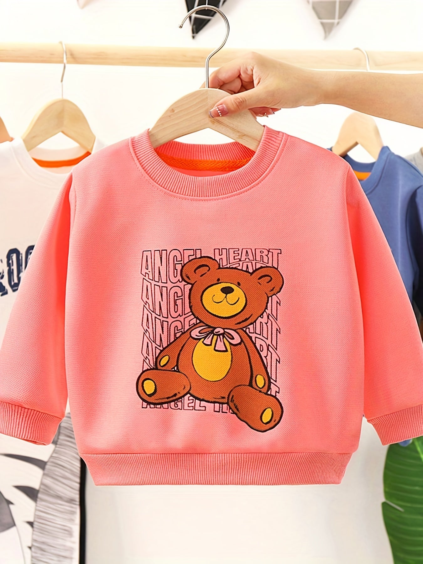 Fancy Bear Girls' Round Neck Sweatshirt Pullovers