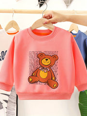 Fancy Bear Girls' Round Neck Sweatshirt Pullovers