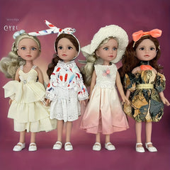 14 Inch BJD Doll Full Vinyl Doll with Clothes for Kids Girl Gift