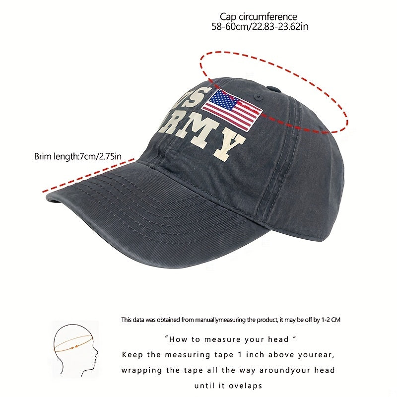 American Flag Embroidery Baseball Cap Gray Washed Distressed Dad Hats
