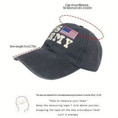 American Flag Embroidery Baseball Cap Gray Washed Distressed Dad Hats
