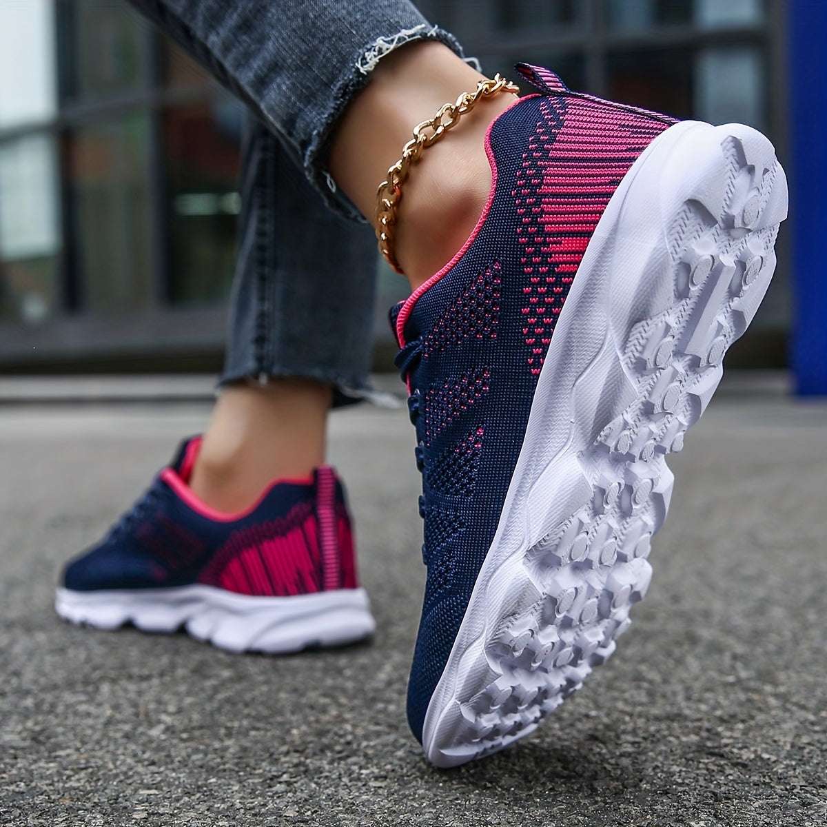 Women's Breathable Mesh Sneakers Casual Lace Up Sport Shoes
