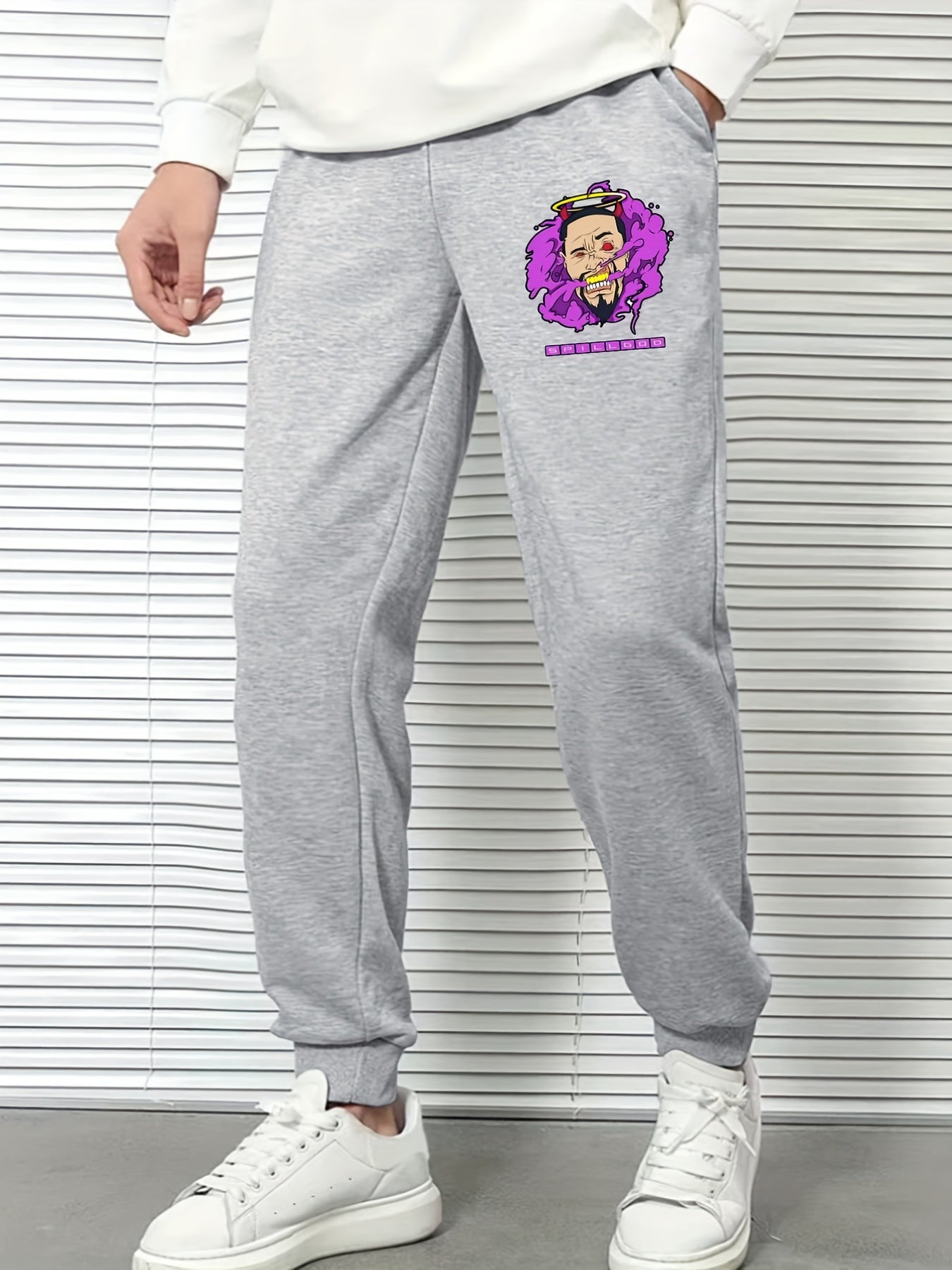 Demon Boy Print Men s Sports Pants Casual Drawstring Joggers