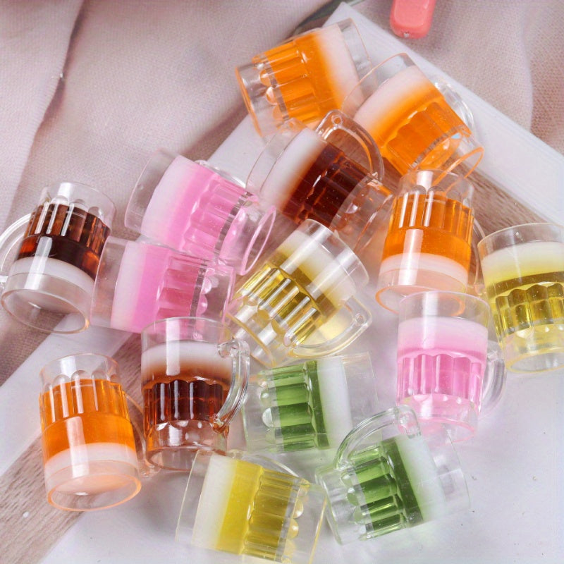 3pcs Resin Beer Cup DIY Keychain Decoration Kit