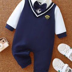 Baby Boys Gentleman Cotton Romper Jumpsuit
