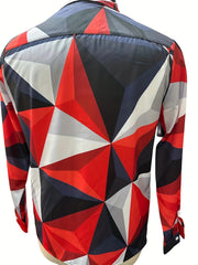 Geometric Pattern Men s Long Sleeve Shirt Spring Fall Outdoor