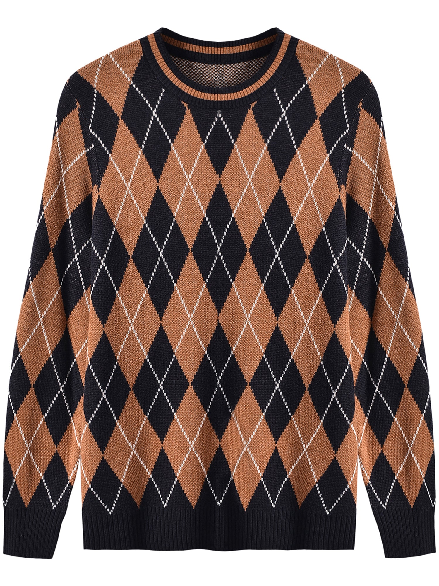 Men's Diamond Jacquard Crewneck Sweater