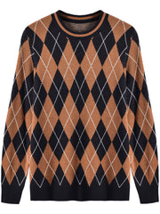Men's Diamond Jacquard Crewneck Sweater