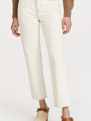 Straight Leg Denim Pants Loose Fit Ankle Length Jeans