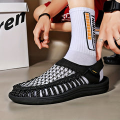 Men's Slip On Sandals Outdoor Lightweight Anti-skid Flat Sandals