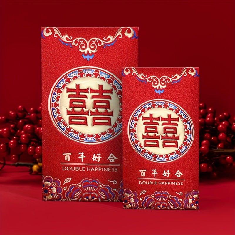 6 Pcs Vintage Chinese Red Envelopes Lucky Money Blessing Red Envelopes