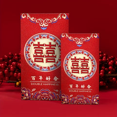 6 Pcs Vintage Chinese Red Envelopes Lucky Money Blessing Red Envelopes