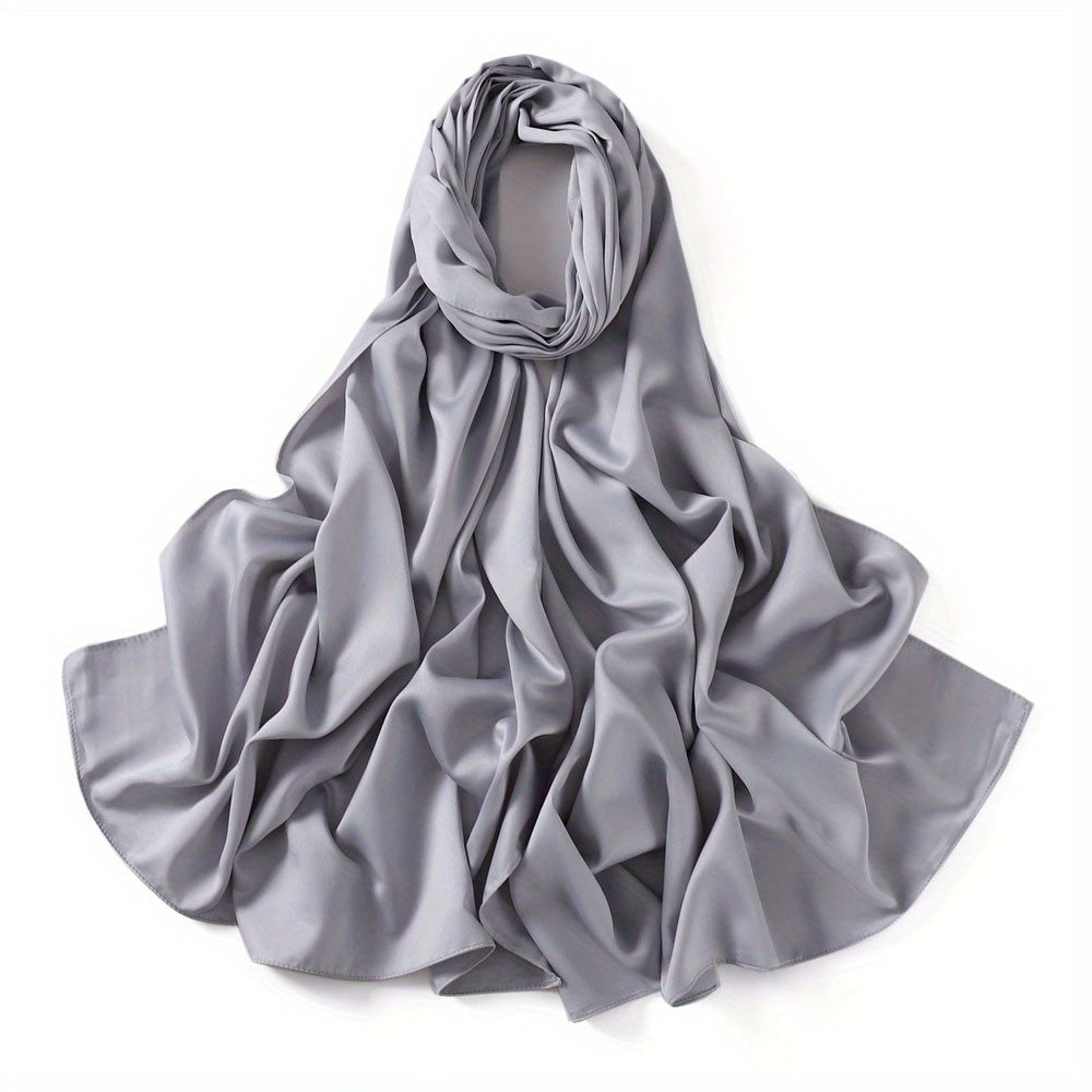 Solid Head Scarf Casual Hijab Thin Breathable Shawl Windproof Head Wraps Turban