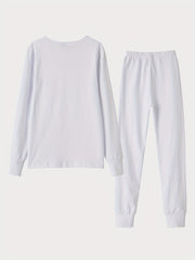 Girl's Cat Print 2pc Pajama Set Long Sleeve Top & Pants