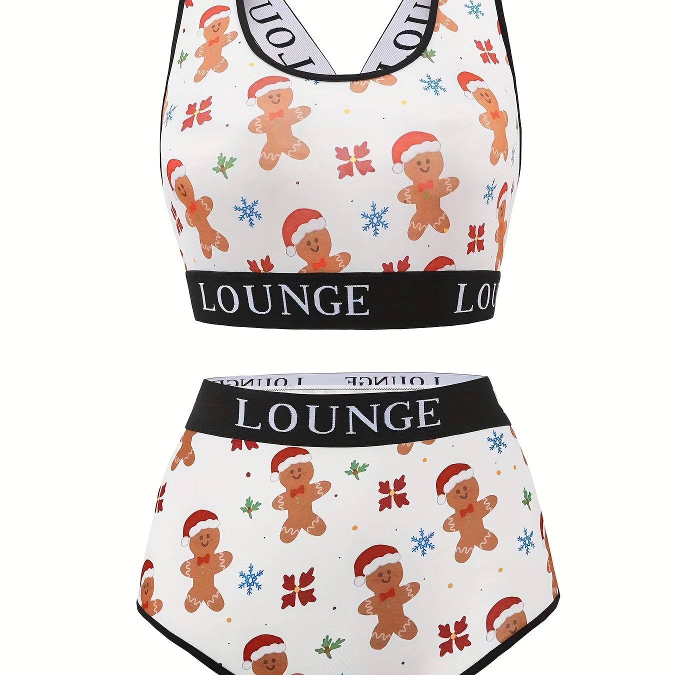 Snowflake & Gingerbread Man Bra & Panty Set
