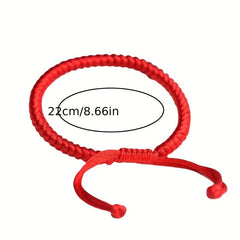 Red Adjustable Braided Rope Knot Bracelet Lucky Amulet Jewelry