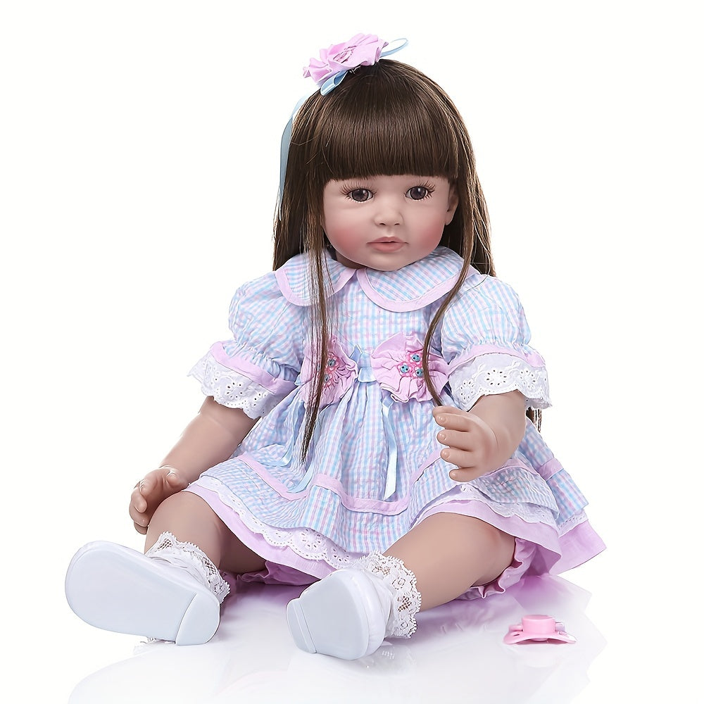 24 Inch Reborn Girl Doll Princess Long Hair Skirt Dress Cuddly Body