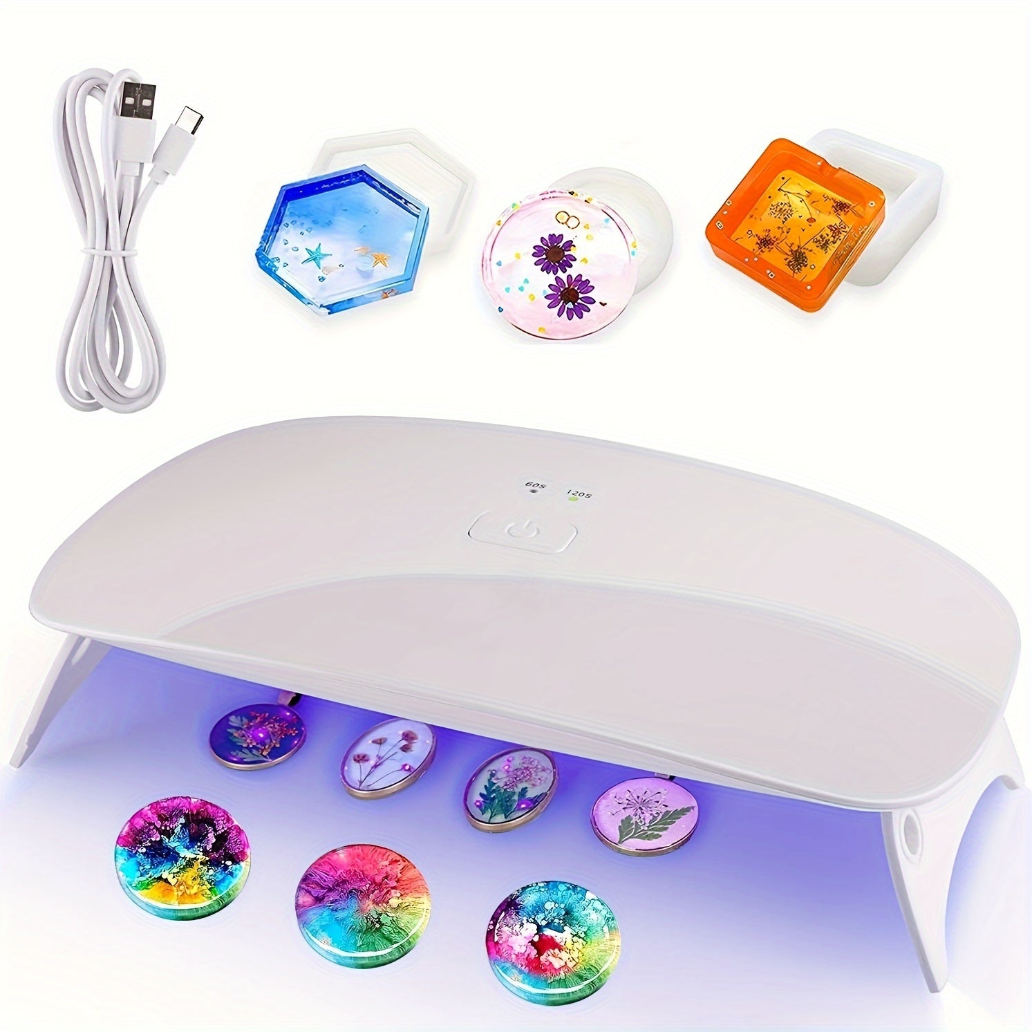 54W UV Resin Light Lamp Wireless & Foldable 3 in 1 Uses Jewelry DIY Craft Decor