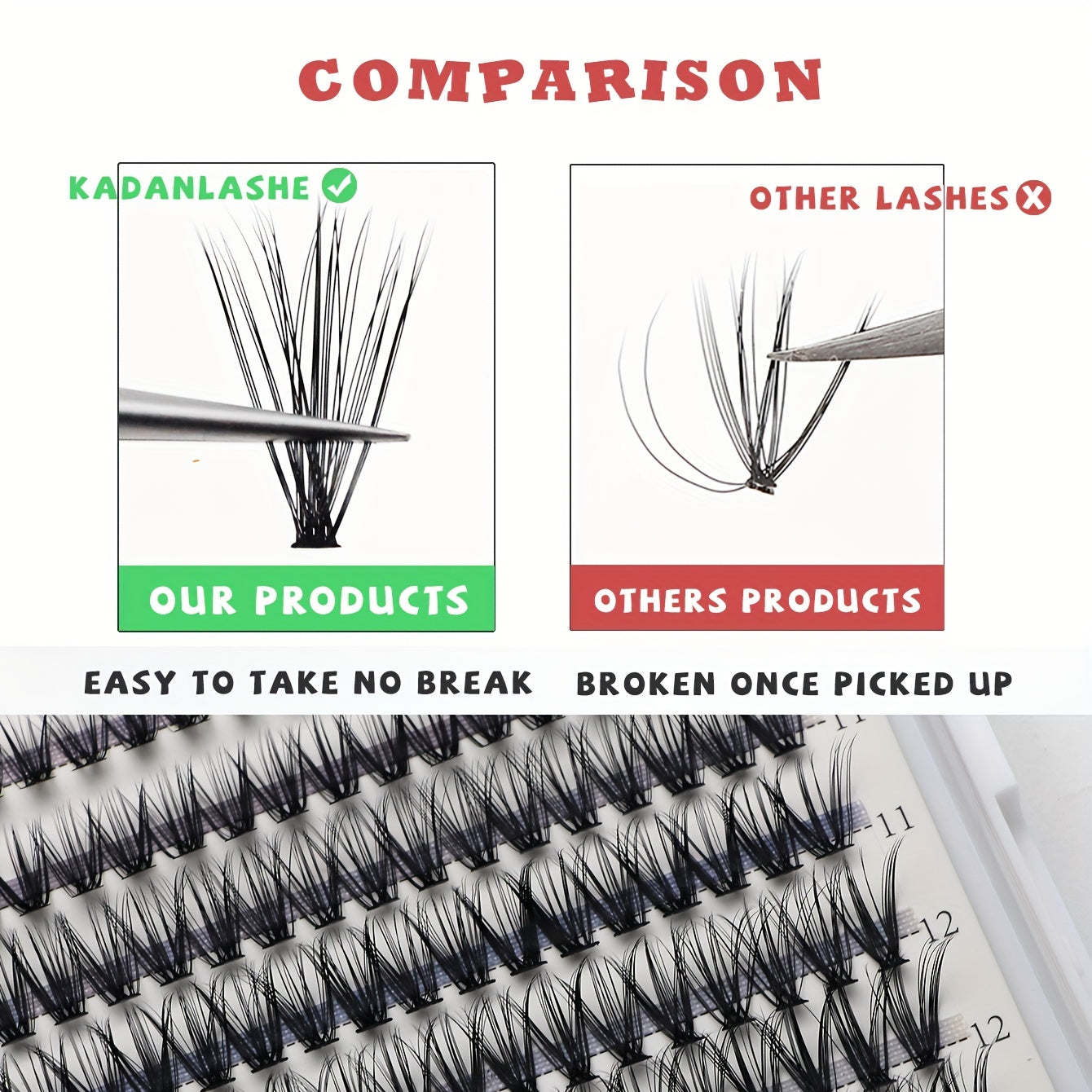 240 Pairs Cluster Lashes D Type 9mm 16mm Mixed Length Eyelashes DIY