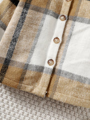 Boys Plaid Hooded Jacket Toddler Warm Coat