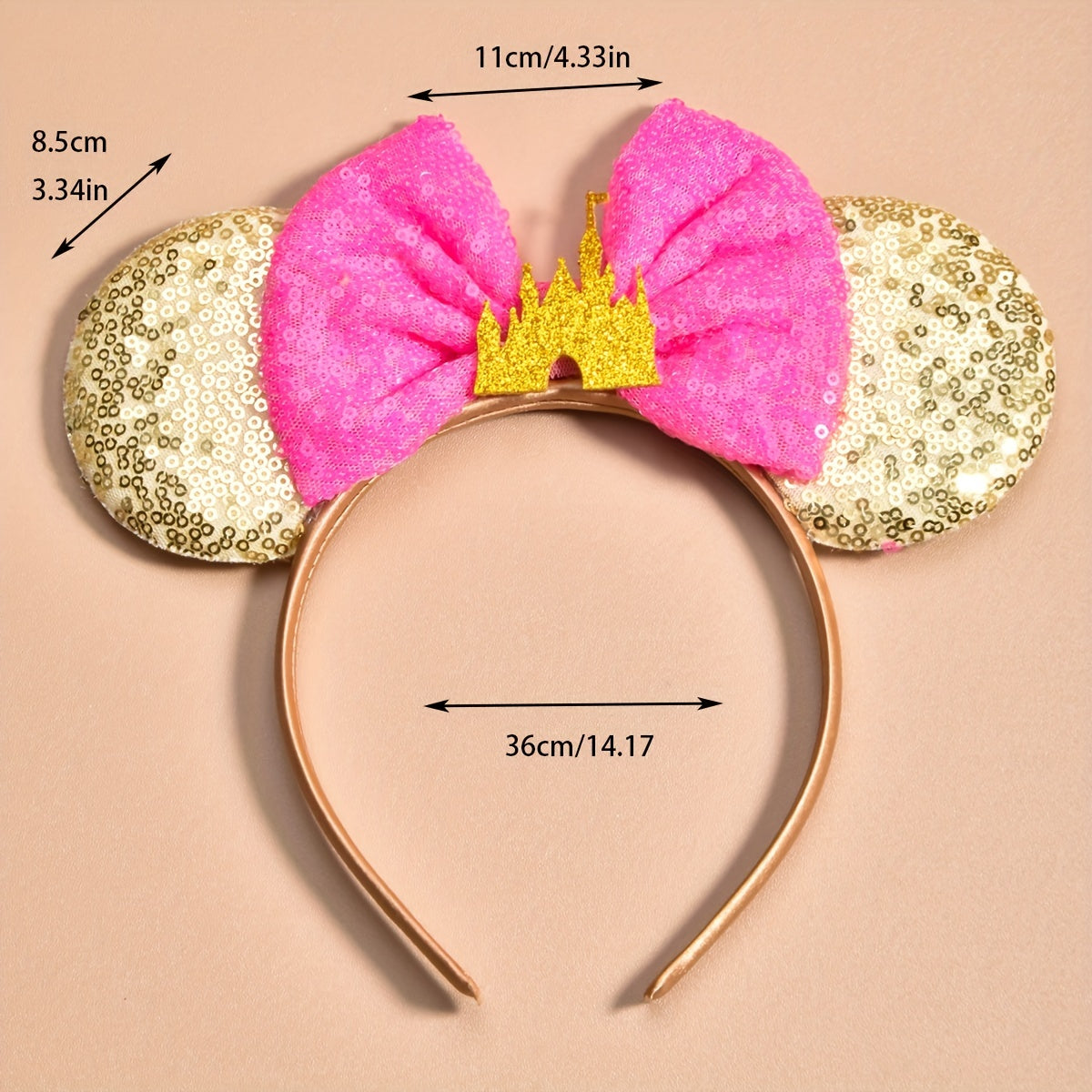 Sweet Sequin Bow Mouse Ear Headband Decorative Hair Accessories