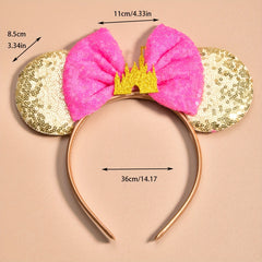 Sweet Sequin Bow Mouse Ear Headband Decorative Hair Accessories