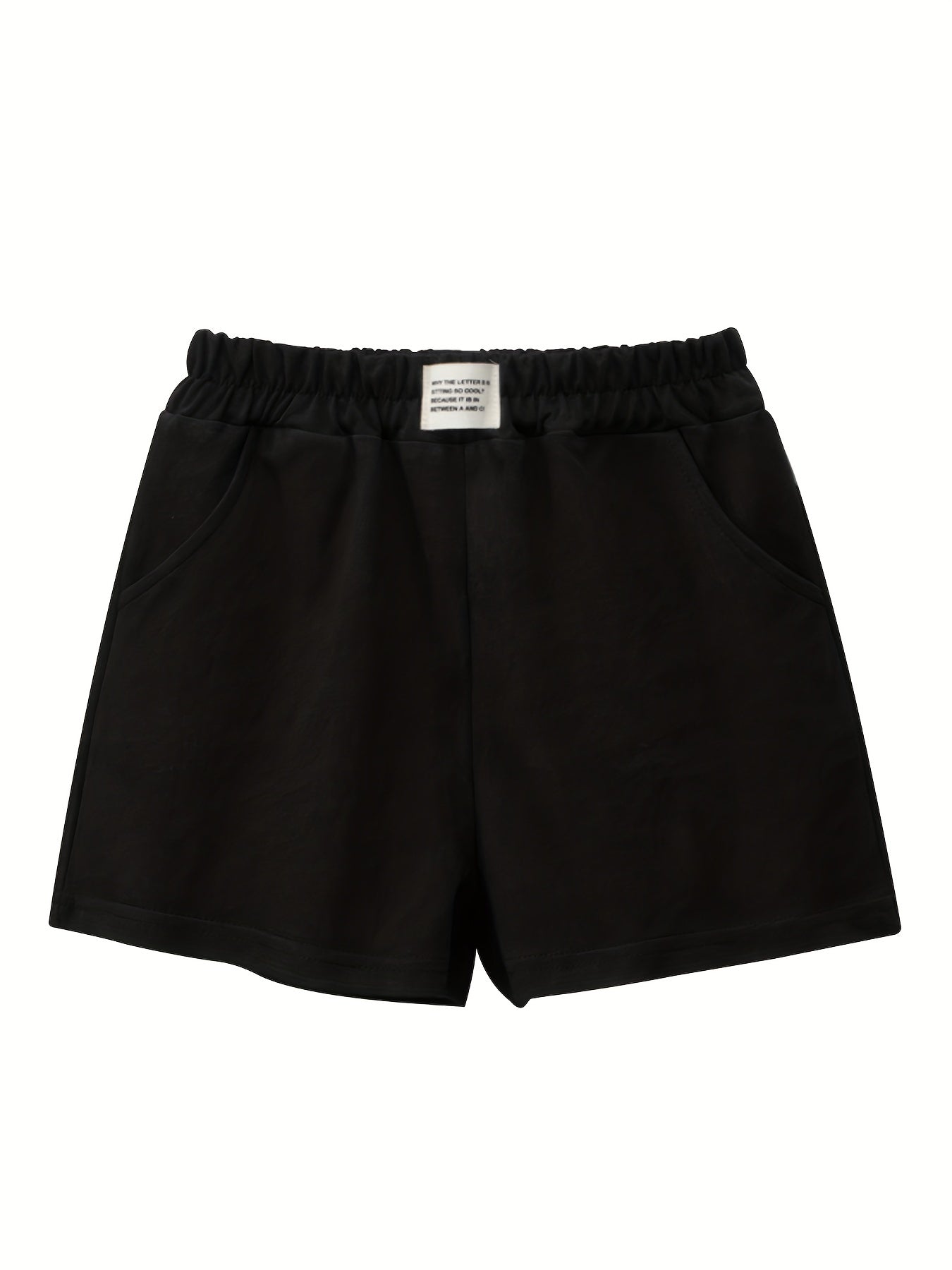 Toddler Girls Letter Patch Pocket Cotton Track Shorts