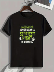 Men's Halloween Style Print T-shirt Casual Crew Neck Tee