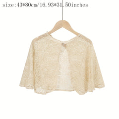 Flower Embroidery Hollow Shawl Thin Cape Dress Shawl Women Top
