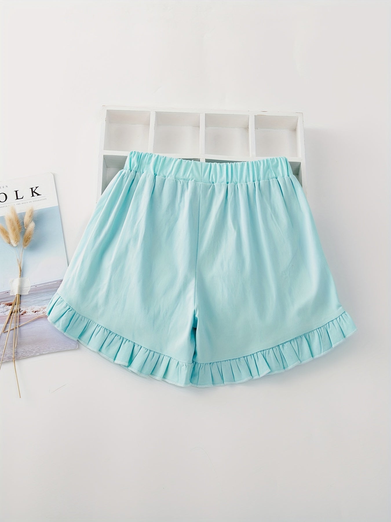 Girls' Summer Ruffle Edge Casual Shorts