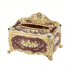 Rose Crown Tissue Box Holder for Home Living Room Hotel Bar Toilet Bath