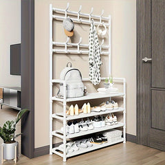 Floor To Floor Clothes And Hat Rack Shoe Rack Integrated Combination