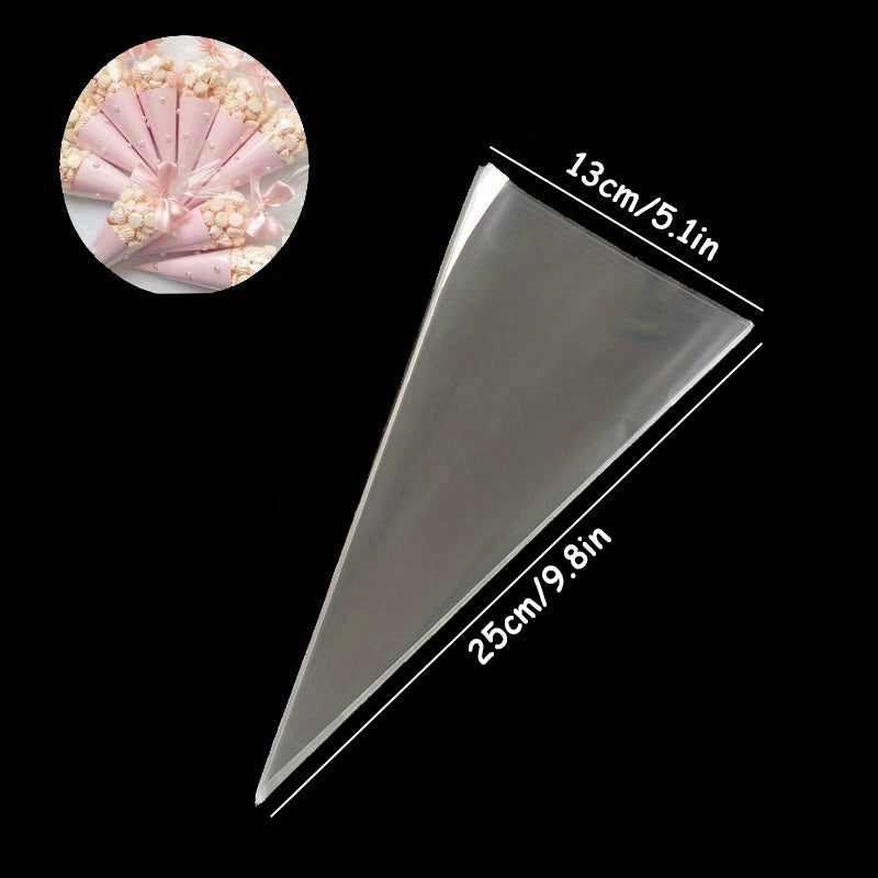 50 Clear Candy and Popcorn Bags for Parties Disposable Plastic Bags