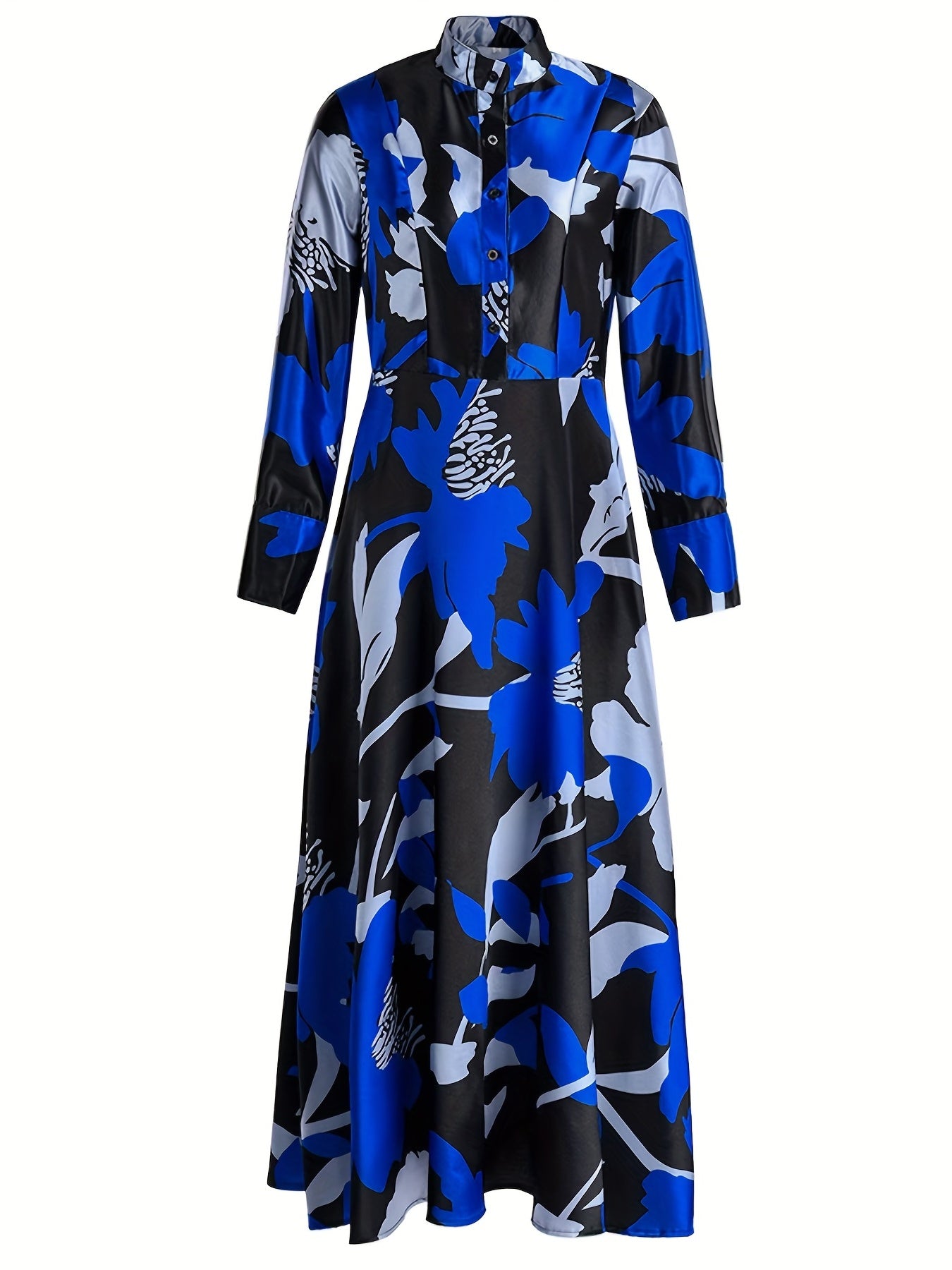 Floral Print Button Up Maxi Dress