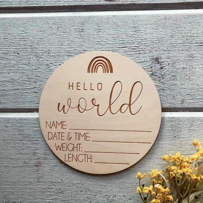 Hello World Newborn Sign with Ink Pad for Baby Hand and Footprints