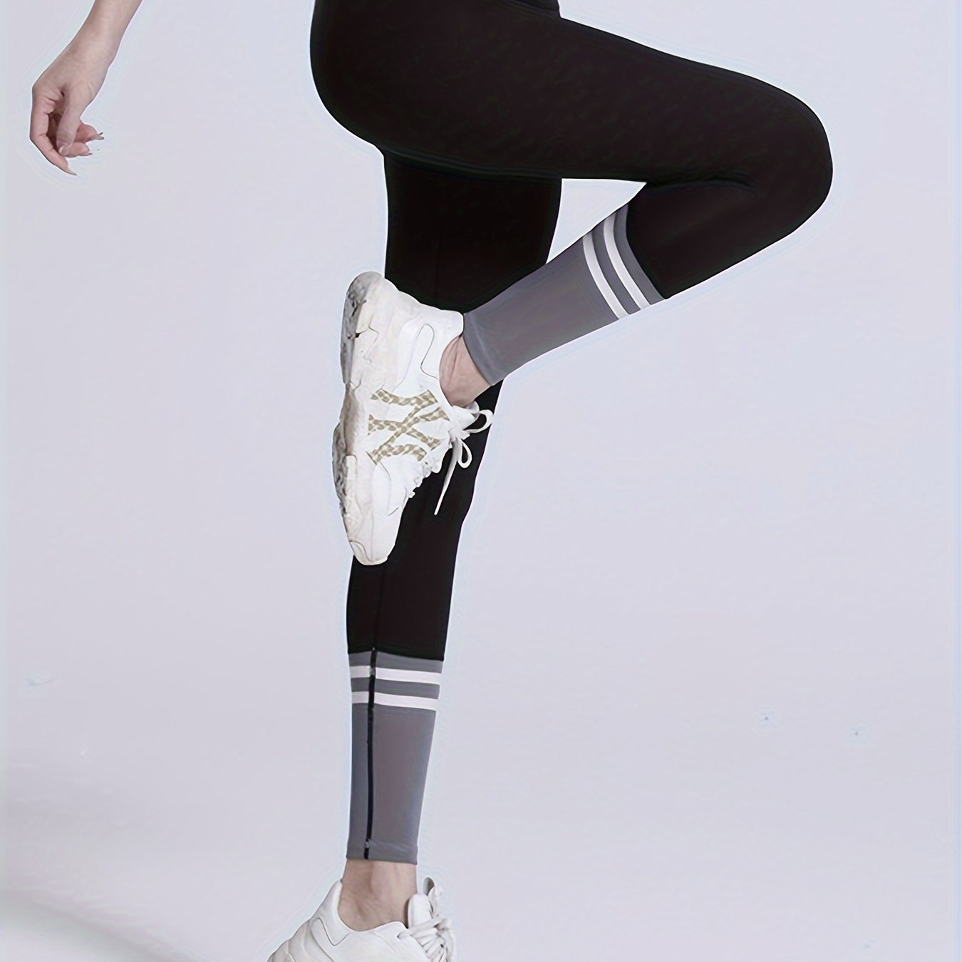 Block Striped Stitching Butt Lifting Yoga Pants