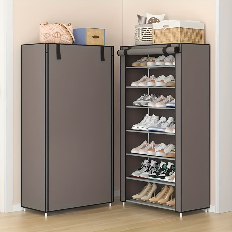 Space Saving Shoe Storage Shelf Dustproof Cabinet 4-8 Layer Shoe Rack
