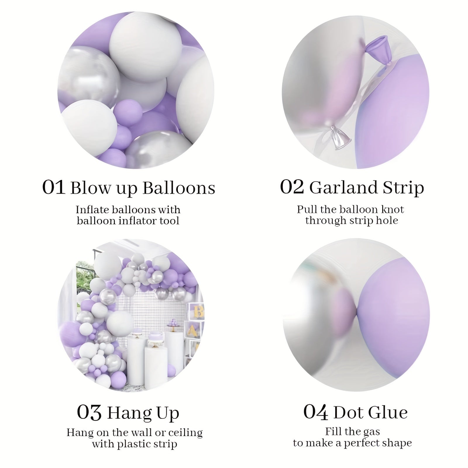 116pcs Purple Balloon Set for Birthdays Weddings Thanksgiving